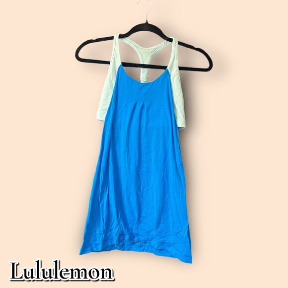 Lululemon Built-In Bra Racerback Tank Top – Size 6 – Blue/Light Aqua - Picture 1 of 8